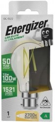 Energizer A-Rated LED Elite GLS, 7.2W=100W, 2700K, B22, No-Dim, S29634