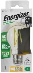 Energizer A-Rated LED Elite GLS, 7.2W=100W, 2700K, E27, No-Dim, S29632