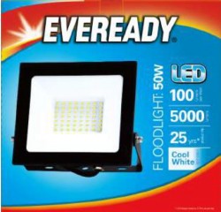 Eveready LED Flood Light, 50W, 4000K, 5000lm, IP65, 3yrs, S13947