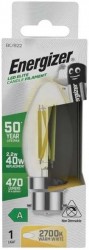 Energizer A-Rated LED Elite Candle, 2.2W=40W, 2700K, B22, No-Dim, S29638