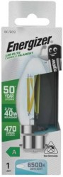 Energizer A-Rated LED Elite Candle, 2.2W=40W, 6500K, B22, No-Dim, S29639